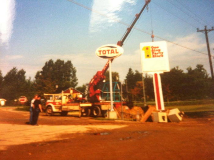 One Stop Party Store - The Sign Going Up - Probably 1970S